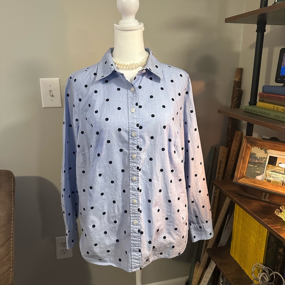 Talbots Women’s Polka Dot Button Down